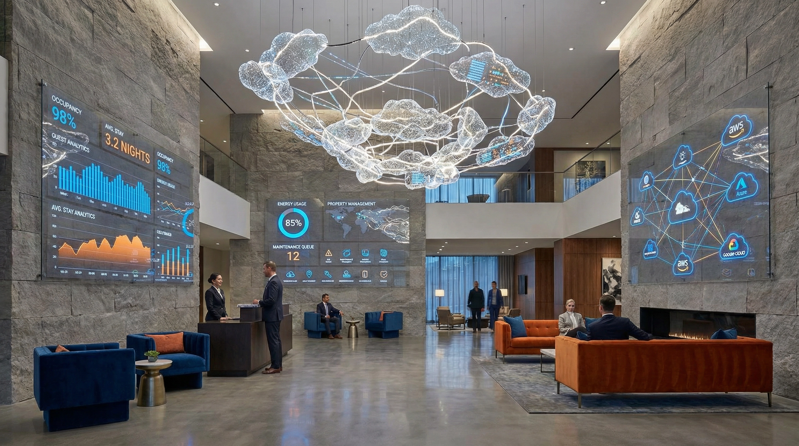 Hospitality Technology - Cloud-enabled hotel lobby